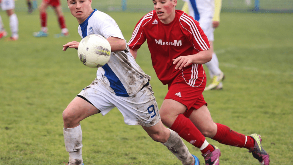 a person playing soccer