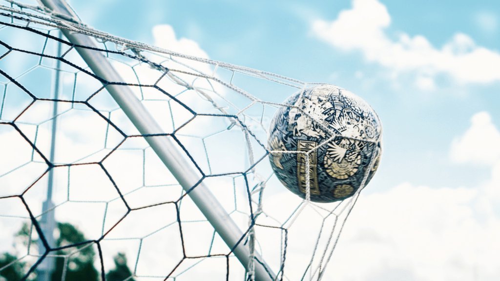 soccer ball in the net