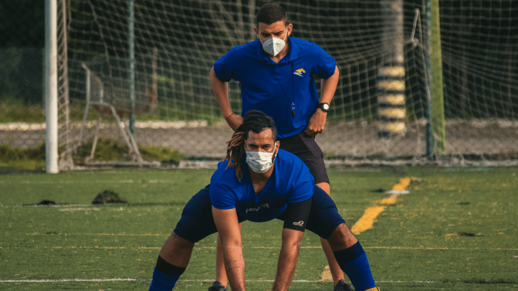 a person in the soccer field