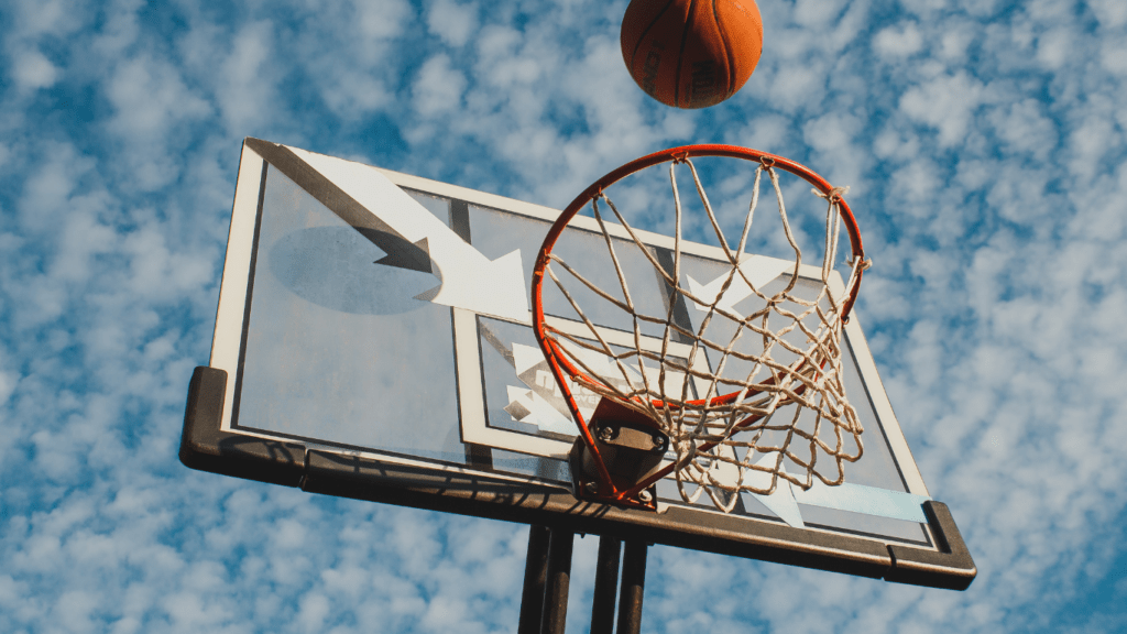 an image of a basketball going through the hoop