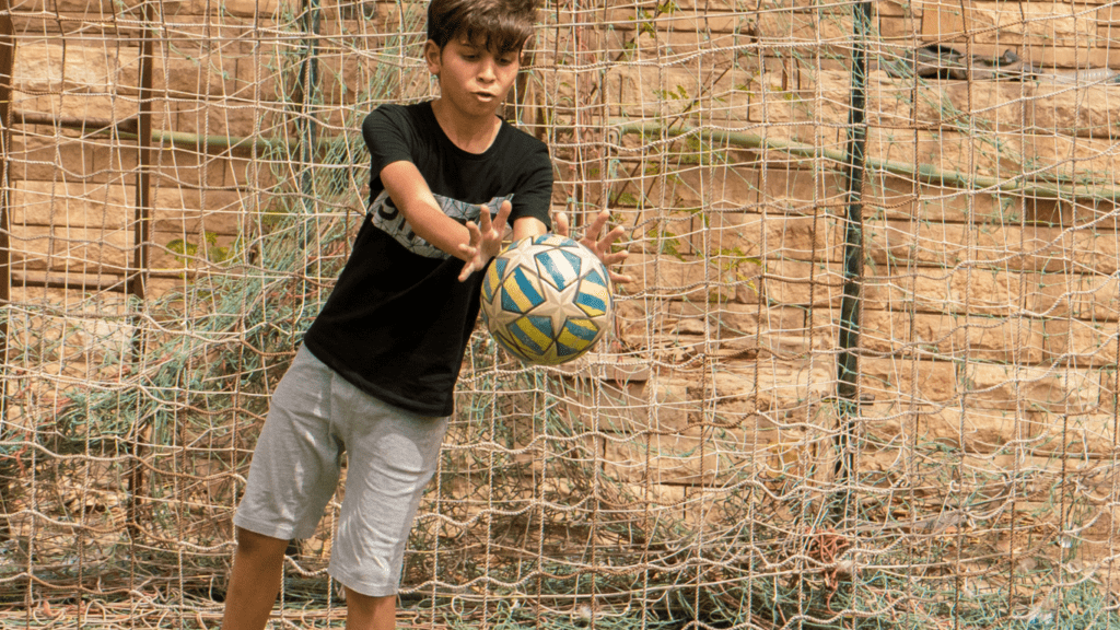 soccer ball in the net