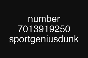 number 7013919250 sportgeniusdunk